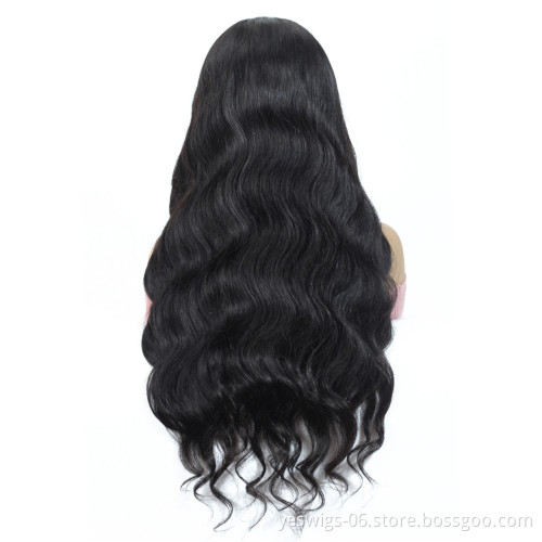 Cheap Brazilian Virgin Hair 13*4 Lace Front Wig, Natural Color Water Wave Remy Hair Wig For Black Women